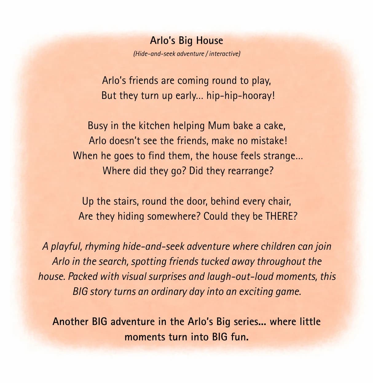 Arlo's Big Journey back cover